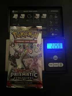 EXTREMELY HEAVY! 22.59g Prismatic Evolutions Pokemon Sealed Booster Pack New - Image 1