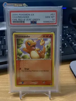 2004 POKEMON EX FIRE RED & LEAF GREEN CHARMANDER #57/112 NON-HOLO RARE PSA 10 - Image 1