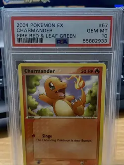 2004 POKEMON EX FIRE RED & LEAF GREEN CHARMANDER #57/112 NON-HOLO RARE PSA 10 - Image 2