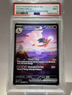 2023 POKEMON MEW EN-151 SPECIAL ILLUSTRATION RARE #199 CHARIZARD EX PSA 9 - Image 1