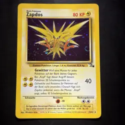 Pokemon Vintage German Holo Zapdos 15/62 Fossil Unlimited Wotc - Image 1