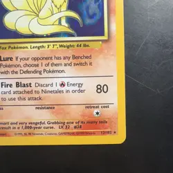 Pokemon Vintage Holo Ninetales 12/102 Base Set WotC 1999 - Image 4