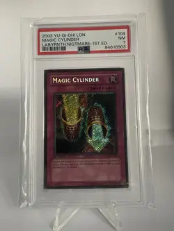 2003 YuGiOh Magic Cylinder LON-104 1st Edition Secret Rare PSA 7 - Image 1