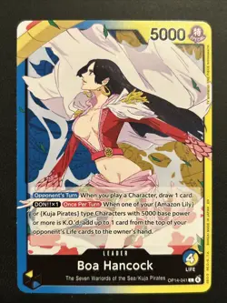 One Piece TCG The Azure Sea’s Seven Boa Hancock OP14-041 Leader Base English NM - Image 1