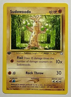 Sudowoodo 77/111 (NM) 1st Edition Common Neo Genesis 2002 WOTC Pokemon Card - Image 1