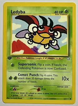 Ledyba 63/111 (NM) 1st Edition Common Neo Genesis 2002 WOTC Pokemon Card - Image 1