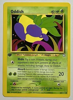 Oddish 68/111 (LP) 1st Edition Common Neo Genesis 2002 WOTC Pokemon Card - Image 1