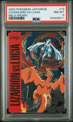 2002 Pokemon Meiji Promo Charizard vs Lugia Japanese Card NM-MT PSA 8 - Image 1