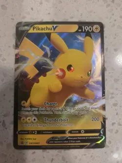 Pikachu V Full Art Promo - SWSH061 Pokemon Tcg Card Shining Fates NM + Free Gift - Image 1