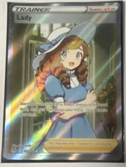 Pokemon Lady Full Art Ultra Rare Trainer Holo 193/196 Swsh11: Lost Origin Card - Image 1