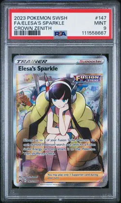 Pokemon Elesa's Sparkle PSA 9 Mint 147/159 Crown Zenith Full Art 2023 SWSH - Image 1