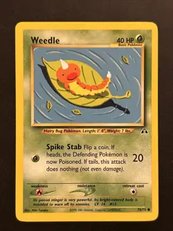 Weedle 70/75 Common Pokemon Neo Discovery Unlimited WOTC NM 2001 - Image 1
