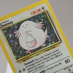 Pokemon TCG - Chansey 3/102 Base Set Holo Rare WOTC 1999 - MP - Image 1