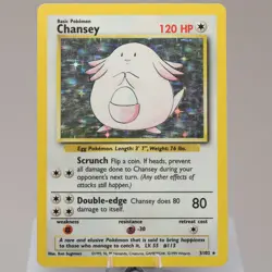 Pokemon TCG - Chansey 3/102 Base Set Holo Rare WOTC 1999 - MP - Image 2