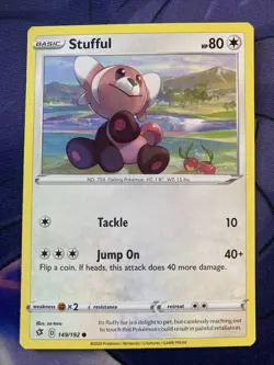 Pokemon TCG Rebel Clash Stufful 149/192 - Image 1
