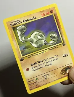 Brock’s Geodude 68/132 (NM) 1st Edition Common Gym Heroes 2002 WOTC Pokemon - Image 3