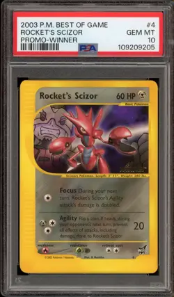 Pokemon Rocket's Scizor Best of Game Winner Black Star Promo #4 PSA 10 Gem Mint - Image 1