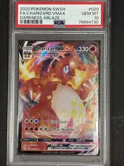 PSA 10 GEM MINT 2020 Pokemon SWSH Charizard VMAX 020 Darkness Ablaze Ultra Rare - Image 1