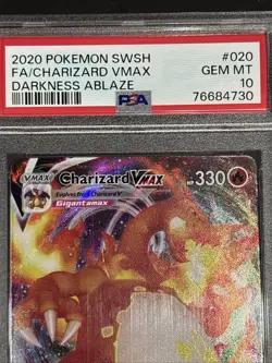 PSA 10 GEM MINT 2020 Pokemon SWSH Charizard VMAX 020 Darkness Ablaze Ultra Rare - Image 3