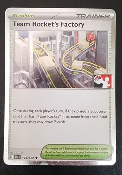 TEAM ROCKET'S FACTORY 173/182, HOLO, STAMPED PRIZE PACK 8, POKEMON CARD (NM) - Image 1
