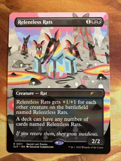 MTG Borderless Relentless Rats (0011) Secret Lair Promo Near-Mint!! - Image 1