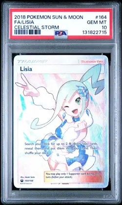 2018 POKEMON SUN & MOON CELESTIAL STORM #164 FULL ART/LISIA PSA 10 - Image 1