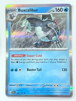Baxcalibur 060/193 Holo Rare - Paldea Evolved Pokemon - Pack Fresh Near Mint NM - Image 1