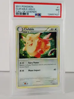 Clefable - POKEMON - Call of Legends - #1 - Rare Holo - 2011 - PSA 7 - Image 2