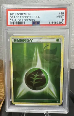 2011 pokemon call of legends grass energy #88 holo foil psa 9 - Image 1