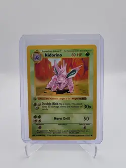 Nidorino 37/102 1st Edition Base Set English 1999 Pokemon Card NEAR MINT NM 724 - Image 1