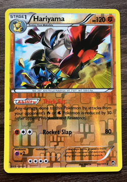 REVERSE HOLO Hariyama 52/111 - 2014 Pokemon Furious Fists Rare Card - Tokiya Art - Image 1