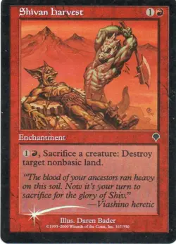 MTG: Invasion: Foil Shivan Harvest: Lightly Played Condition - Image 1
