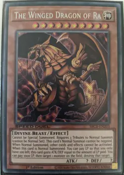 YuGiOh The Winged Dragon of Ra Secret Rare 1st Edition SBCB-EN203 NM Speed Duel - Image 1