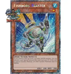 Yugioh! 1x Fishborg Blaster RA03-EN225 Platinum Secret Rare 1st Ed NM - Image 1