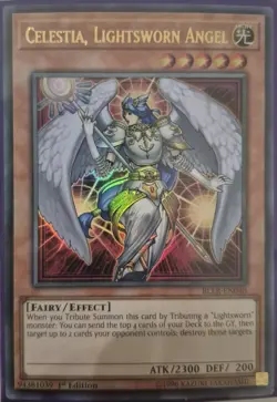 YuGiOh Celestia, Lightsworn Angel Ultra Rare 1st Edition BLLR-EN040 - Image 1