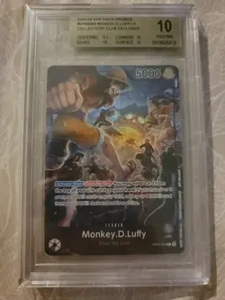 Monkey D Luffy BGS 10 OP05-060 PSA Magazine Exclusive One Piece Promo Piece Card - Image 1