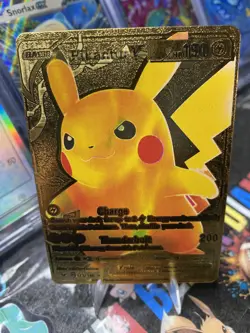Pikachu V Gold Foil Fan Art Vinyl Collector Pokemon Display Card 170/185 - Image 1