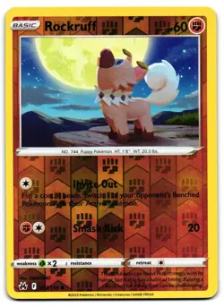 Rockruff 073/159 - Crown Zenith Common Pokemon TCG Reverse Holo - M/LP Card - Image 1
