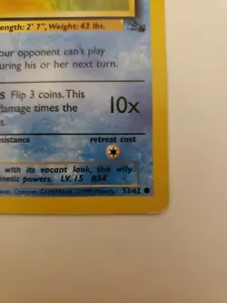 Near Mint 1999 Psyduck 53/62 Unlimited Fossil Set Pokemon Cards - Image 5