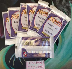 Mtg LEGENDS 1x Empty BOOSTER PACK Leggende MAGIC The Gathering OLD SCHOOL Ita - Image 1