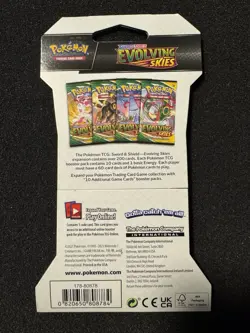 Pokemon TCG Sword & Shield Evolving Skies Sleeved Booster Pack - Image 2