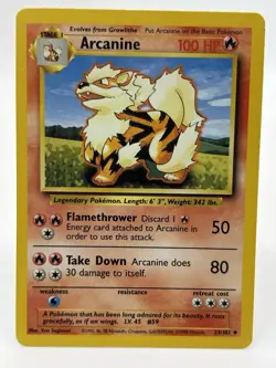 Arcanine 023/102 Base Set Regular - Pokemon TCG - 1999 - Image 1