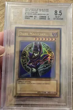Yugioh Dark Magician LOB-005 1st Edition BGS 8.5 Asian English Ultra Rare - Image 1