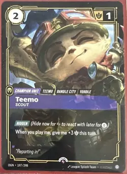 Riftbound TCG Teemo Scout Promo Card NM English 197/298 League Of Legends LoL - Image 1