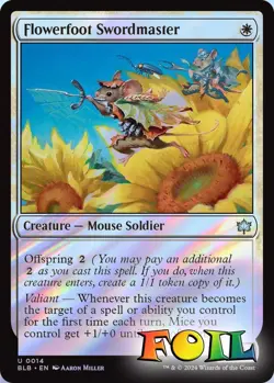Flowerfoot Swordmaster 0014 MTG Bloomburrow Uncommon NP Foil - Image 1