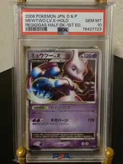 PSA 10 GEM MINT 2008 POKEMON JPN D & P MEWTWO LV.X HOLO REGIGIGAS (1ST EDITION) - Image 1