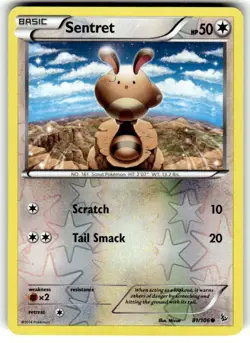 Pokemon XY - Flashfire #81/106 Sentret Reverse Holo NM - Image 1