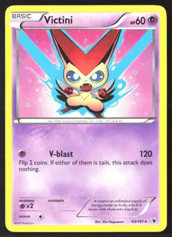 Victini 43/101 Supreme Victors Black and White Regular Rare Pokemon Card - Image 1