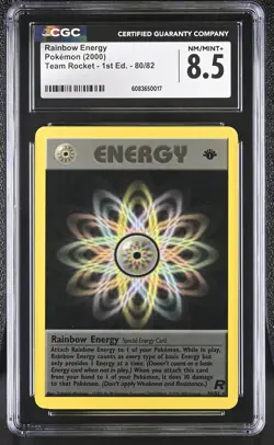 CGC 8.5 Rainbow Energy Team Rocket 1st Edition 80/82 Pokemon Card - Image 1