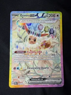 Pokemon Eevee EX TCG Prismatic Evolutions Holo Card 167/131 - Image 1